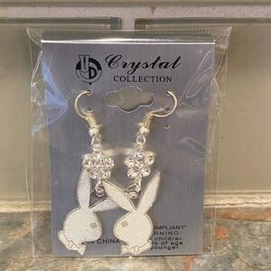 Crystal Collection Bunny Earrings NIP